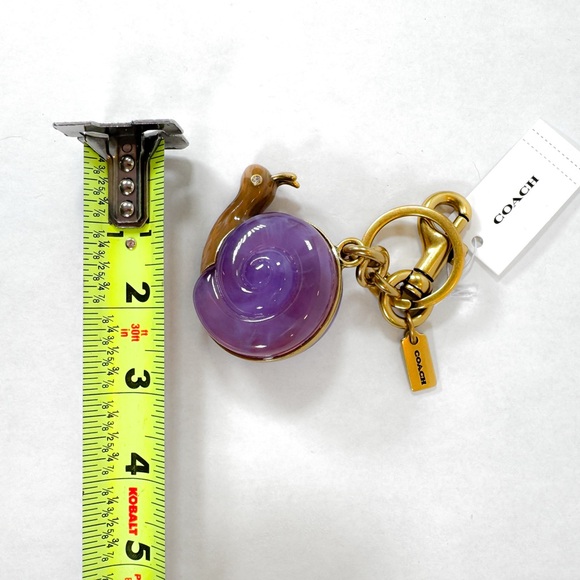 Coach Snail Bag Charm Keychain Purple Shell NWT - Picture 4 of 4
